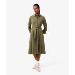 シャツワンピース 鹿の子地ポロカラーシャツドレス / シャツワンピース