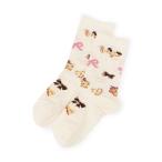 靴下 カフェ柄クルーソックス キッズ 子供 女の子