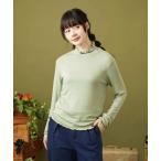 ショッピングカットソー tシャツ レーヨンベアフライス フラワーモチーフハイネックカットソー レディース