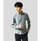 ショッピング柄 シャツ 「洗濯機洗いOK／ストレッチ/ビジネス対応」アクティブセッター千鳥柄長袖シャツ メンズ