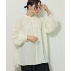 ブラウス シャツ ease blue.バックシャーリングブラウス レディース