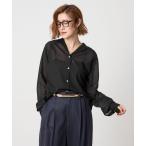 ブラウス シャツ 「conte」シアー オープンカラーシャツ レディース