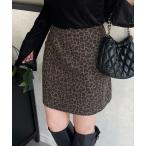 ショッピングレオパード スカート レオパードツイル台形ミニスカート