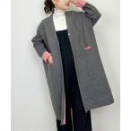 カーディガン 配色ロングカーディガン レディース