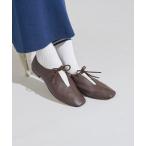 ショッピングバレエ バレエシューズ パンプス SOFI/ソフィー リボン フラットレザーシューズ/ 紐付き バレエシューズ