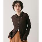 カーディガン シアーテレコランダムボタンポロカーディガン レディース