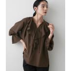 ショッピングフリル ブラウス シャツ 「洗える」フィブリルフリルブラウス レディース
