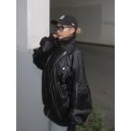 ma1 ma-1 フェイクレザーライダースMA-1ジャケット レディース