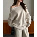 ショッピングウール ニット セーター 「Eclat one」2WAY ボートネック ニット レディース