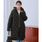 コート アウター 2WAYウェーブキルト裏ボアフーデットコート「大きいサイズ有」 レディース