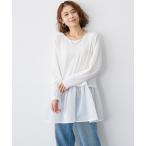 ショッピングチュニック tシャツ 「anyfee/大きいサイズ」シアードッキング長袖レイヤードTシャツ/チュニック「ニット別売り」 レディース