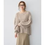 ショッピングラメ ニット セーター 「anyfee/大きいサイズ」ラメ混畦編みルーズニット レディース
