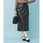 ショッピングAライン スカート レザー調ストレッチAラインロングスカート「洗える」