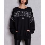 ショッピングかわいい トレーナー スウェット 「ZOZO限定」サテン×刺繍の組み合わせロゴがかわいい！LOS ANGELES 2WAYスウェットトップス レディース メンズ