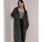 カーディガン shaggy gown シャギーロングカーディガン レディース