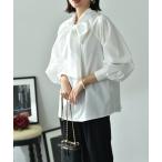 ショッピングリボン ブラウス シャツ ＴＣブロードＢＩＧリボン前後２ＷＡＹブラウス レディース