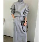 ショッピングハイネック トレーナー スウェット スウェットセットアップハイネックプルオーバースカート レディース