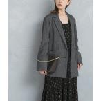コート アウター ツイードテーラードダブルジャケット レディース