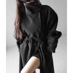 トレンチコート コート 「 ウエストマークベルトSET 」２WAY スタンドカラーレディメルトントレンチロングコート ／ 2WAY stand col