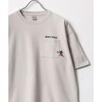 「Disney」 半袖Tシャツ LL グレイッシュベージュ レディース