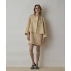 ジャケット ノーカラージャケット サラサジャガードケープジャケット レディース