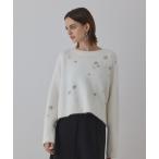 ニット セーター ビジューニットトップ レディース