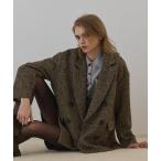 コート アウター カルゼツイードダブルジャケット レディース