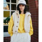 ショッピングジムフレックス コート アウター Gymphlex | ボア フードショートベスト WOMEN レディース