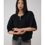 ニット セーター Wジップ5分袖ツイ�