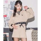 ショッピングショートパンツ セットアップ 膨れジャガードトレーナー＆ショートパンツセット(130~160cm) キッズ 子供服 女の子
