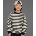 ショッピングトレーナー トレーナー  裏起毛 ボーダー オーバーサイズ スウェット トレーナー「PAIRMANON STREET」 キッズ 子供服 男の子 女の子