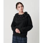 ショッピングフリル トレーナー スウェット 「dahl'ia」リメイクフリル スウェットプルオーバー レディース