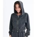 ショッピングロキシー パーカー YOLO ZIP /ロキシークロップド丈パッチワークロゴジップアップフーディー・パーカー レディース