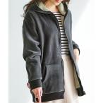 パーカー リッチベロア素材裏ボアパーカー レディース