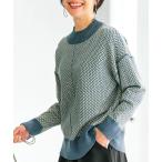 ショッピングベルーナ ニット セーター 幾何柄ジャカードニットプルオーバー レディース