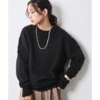 ニット セーター ヘアリークルーネックニット「大きいサイズ有」シックスタイル レディース