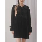 ショッピングリボン ワンピース ベロアリボンミニワンピース