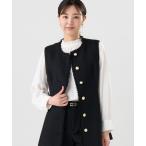ショッピングクールビズ ベスト ジレ ツイード ペプラム ジレ レディース