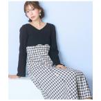 ワンピース 「大きいサイズ」ドッキングチェックワンピース marun