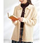 カーディガン ふんわり衿付ニットカーディガン レディース