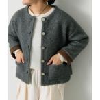 カーディガン Wフェイスニット ノーカラージャケット レディース