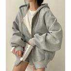 ショッピング裏起毛 パーカー 裏起毛オーバーサイズジップフーディー/パーカー レディース