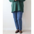  джинсы Denim Denim брюки [WEB/ часть магазин ограничение ][LL~6L большой размер ] обратная сторона ворсистый вязаный Denim брюки женский 