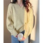 ニット セーター Ｖネックルーズニ�