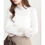 tシャツ 無地TCフライスレース使いタートル長袖(M) レディース