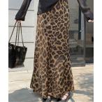 スカート ヒョウ柄ロングスカート