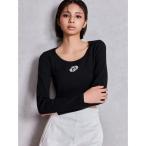 tシャツ GDロゴラインストーンテレコトップス レディース