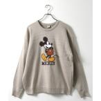 ショッピングマウス セーター ニット 「neos」Disney ディズニー ミッキーマウス ルーズシルエット ジャガード ファー 刺繍 ステッチ ニット セーター メンズ
