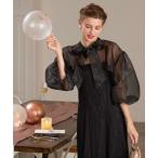 ドレス 「BONLECILL noir」2wayビッグリボンシアーボレロ＆レースマーメイドキャミソールドレス