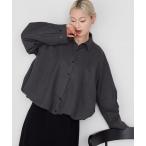 ショッピングバルーン ブルゾン アウター 「forksy.」バルーンヘムショート丈シャツジャケット レディース